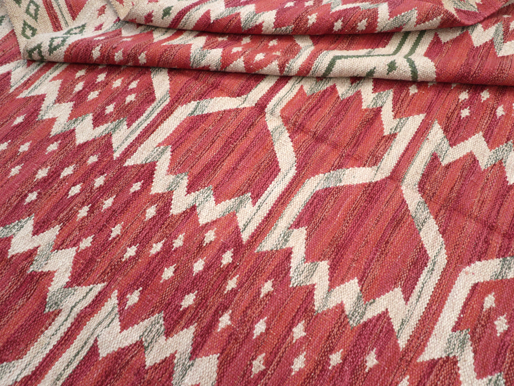 Contemporary Turkish Flatweave Small Room Size Carpet, No.32570 - Gsblank