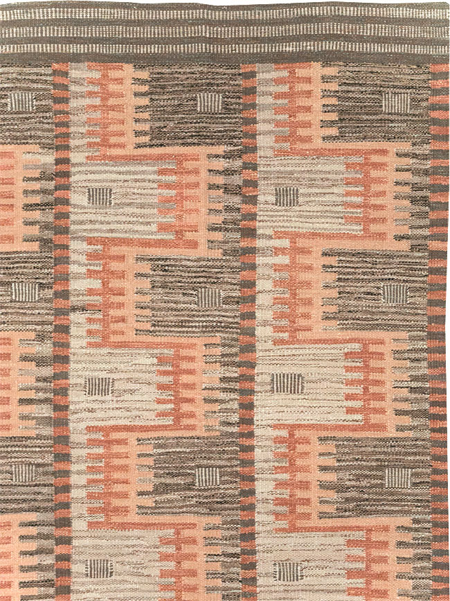 Contemporary Turkish Flatweave Room Size Carpet, No.32571 - Gsblank