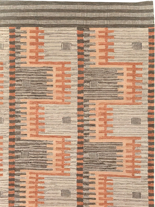 Contemporary Turkish Flatweave Room Size Carpet, No.32571 - Gsblank