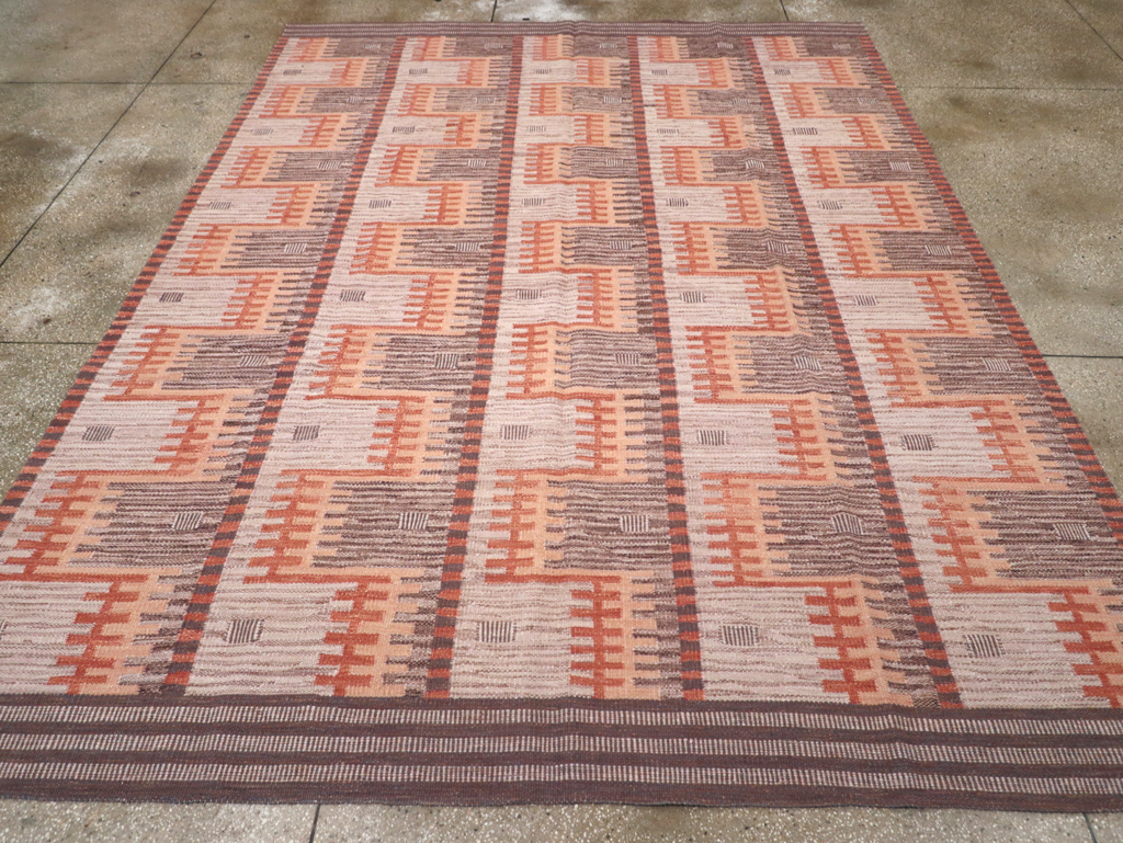 Contemporary Turkish Flatweave Room Size Carpet, No.32571 - Gsblank