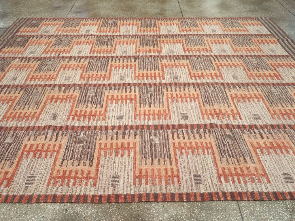 Contemporary Turkish Flatweave Room Size Carpet, No.32571 - Gsblank