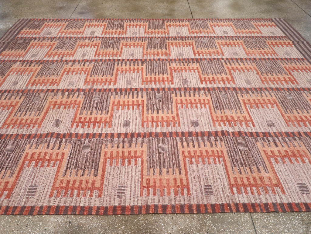 Contemporary Turkish Flatweave Room Size Carpet, No.32571 - Gsblank