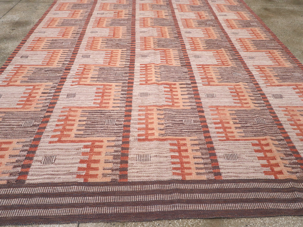 Contemporary Turkish Flatweave Room Size Carpet, No.32571 - Gsblank