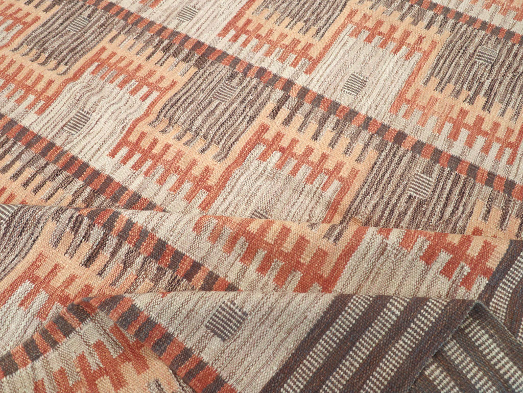Contemporary Turkish Flatweave Room Size Carpet, No.32571 - Gsblank