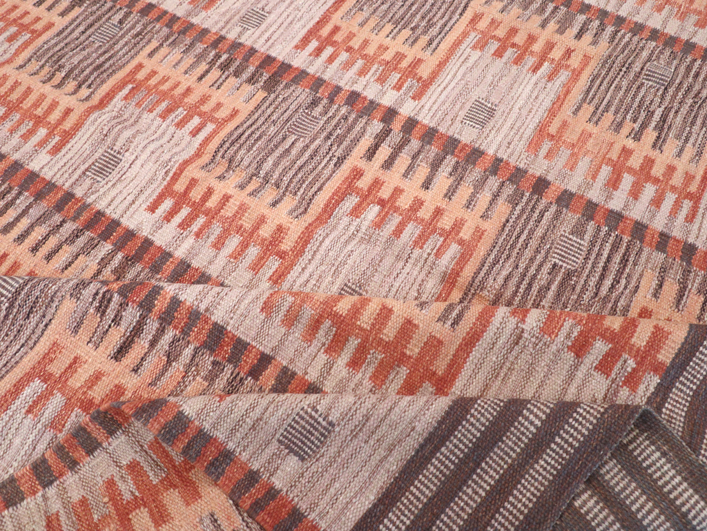 Contemporary Turkish Flatweave Room Size Carpet, No.32571 - Gsblank