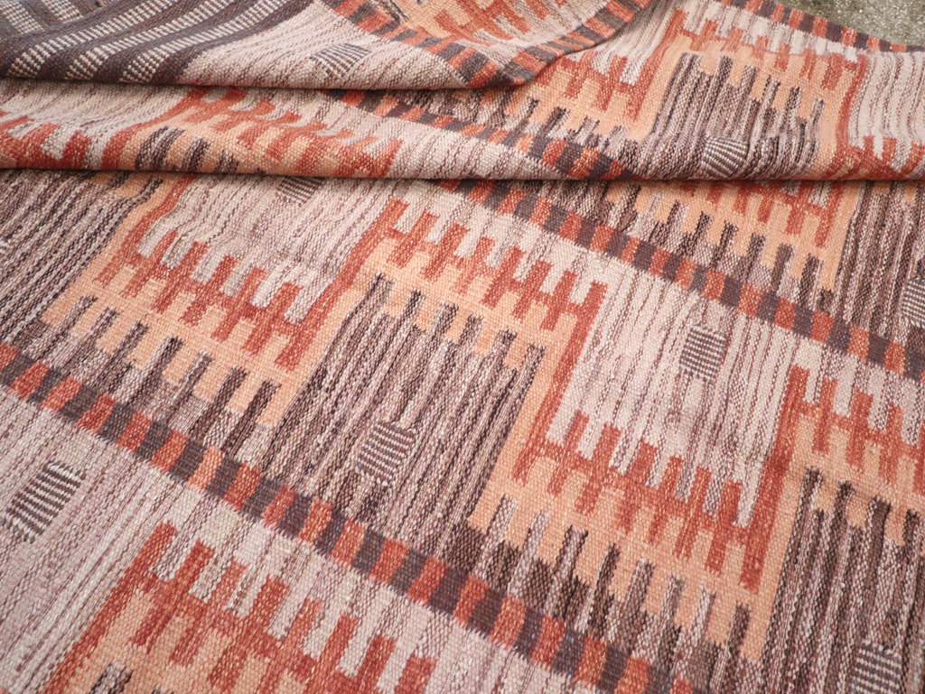 Contemporary Turkish Flatweave Room Size Carpet, No.32571 - Gsblank