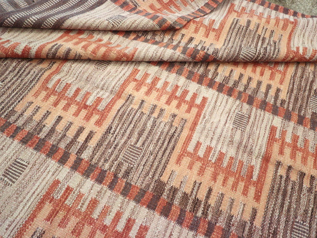 Contemporary Turkish Flatweave Room Size Carpet, No.32571 - Gsblank