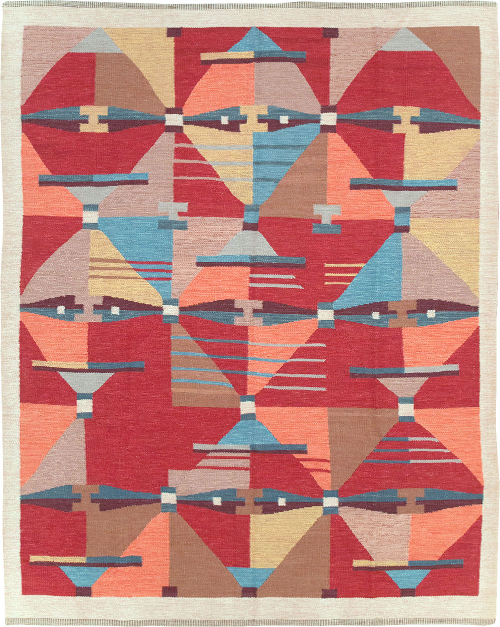 Contemporary Turkish Flatweave Small Room Size Carpet, No.32572 - Gsblank