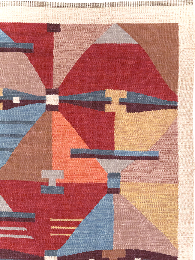 Contemporary Turkish Flatweave Small Room Size Carpet, No.32572 - Gsblank