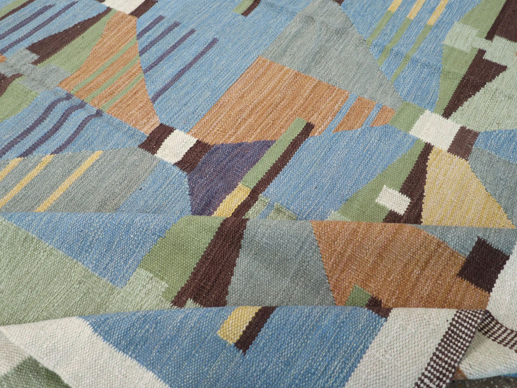 Contemporary Turkish Flatweave Room Size Carpet, No.32573 - Gsblank