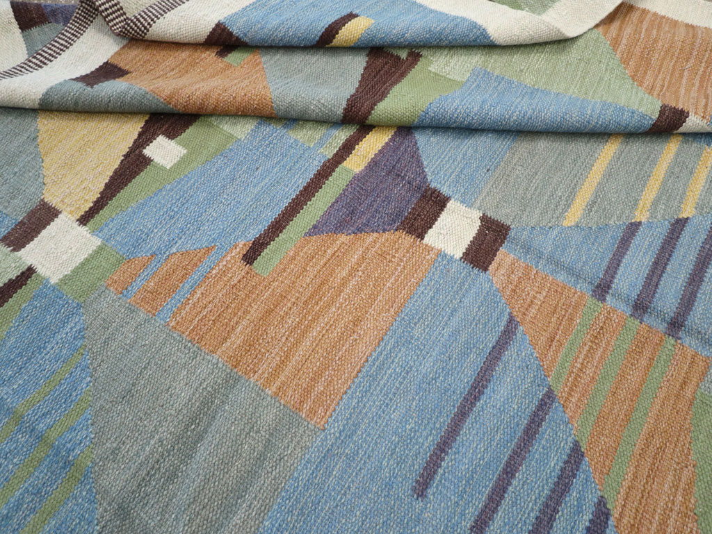 Contemporary Turkish Flatweave Room Size Carpet, No.32573 - Gsblank