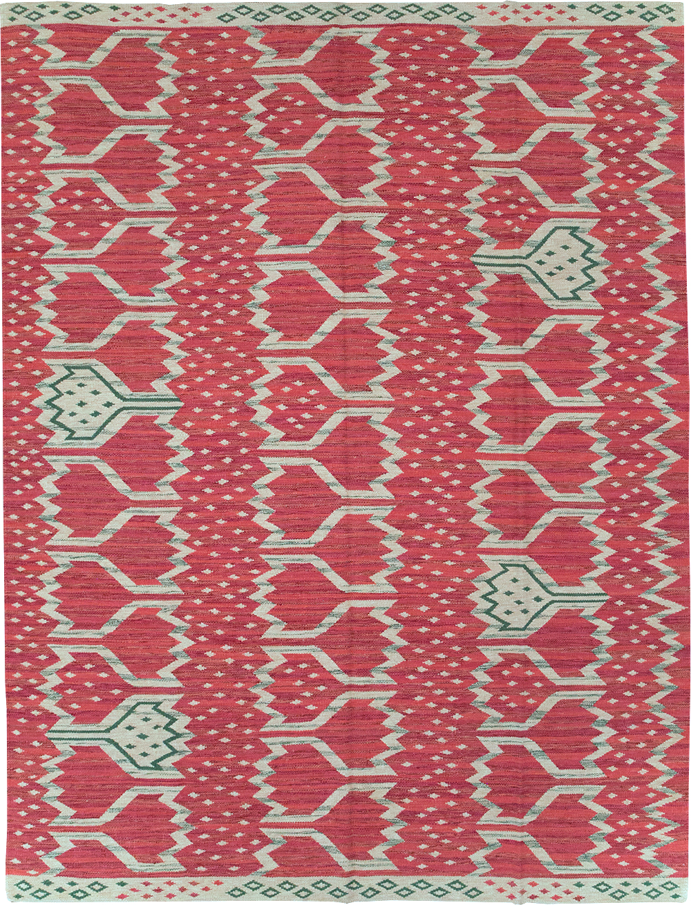Contemporary Turkish Flatweave Room Size Carpet, No.32574 - Gsblank
