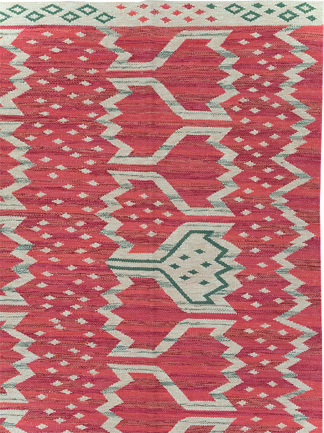 Contemporary Turkish Flatweave Room Size Carpet, No.32574 - Gsblank