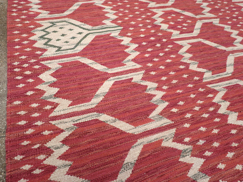 Contemporary Turkish Flatweave Room Size Carpet, No.32574 - Gsblank