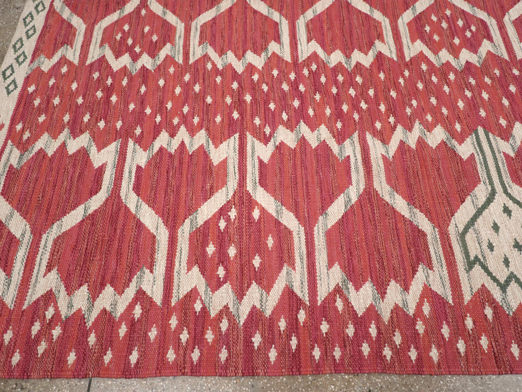 Contemporary Turkish Flatweave Room Size Carpet, No.32574 - Gsblank