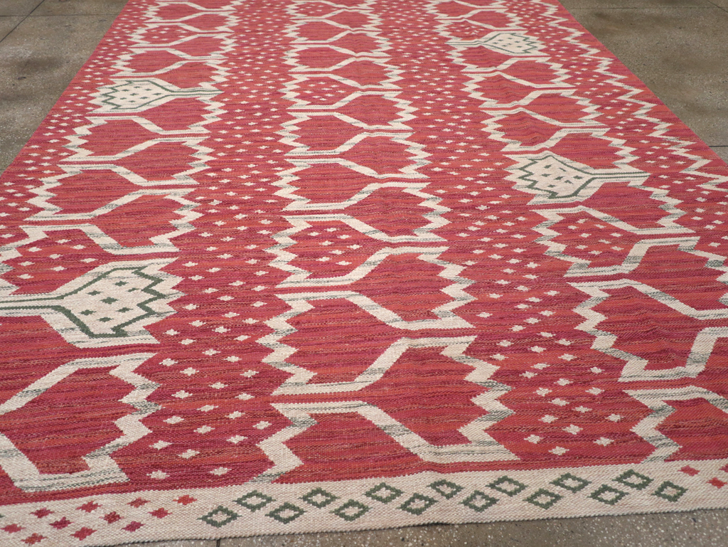 Contemporary Turkish Flatweave Room Size Carpet, No.32574 - Gsblank