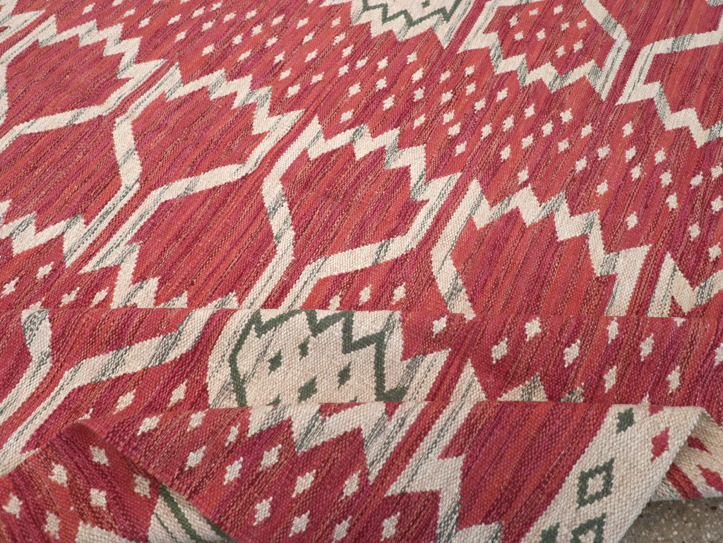 Contemporary Turkish Flatweave Room Size Carpet, No.32574 - Gsblank