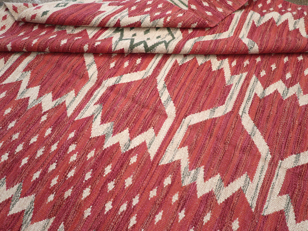 Contemporary Turkish Flatweave Room Size Carpet, No.32574 - Gsblank