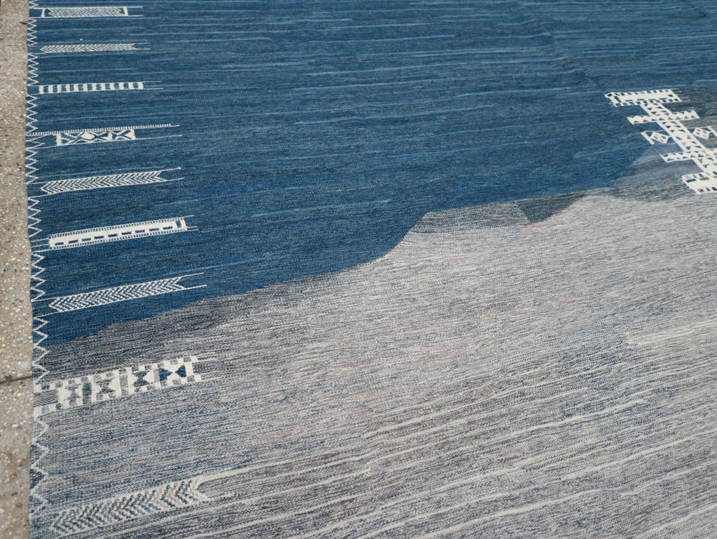 Contemporary Turkish Flatweave Kilim Room Size Carpet, No.32575 - Gsblank