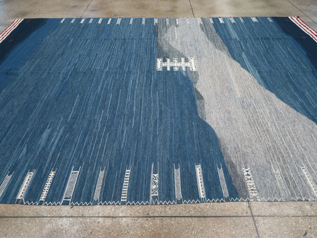 Contemporary Turkish Flatweave Kilim Room Size Carpet, No.32575 - Gsblank