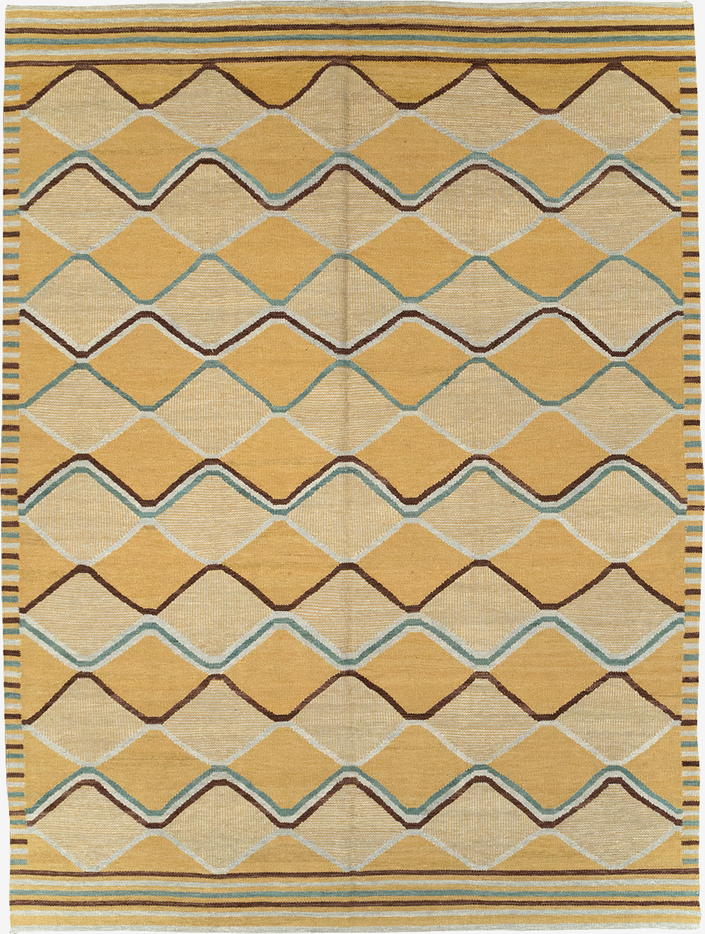 Contemporary Turkish Flatweave Kilim Room Size Carpet, No.32576 - Gsblank