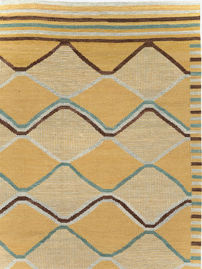 Contemporary Turkish Flatweave Kilim Room Size Carpet, No.32576 - Gsblank