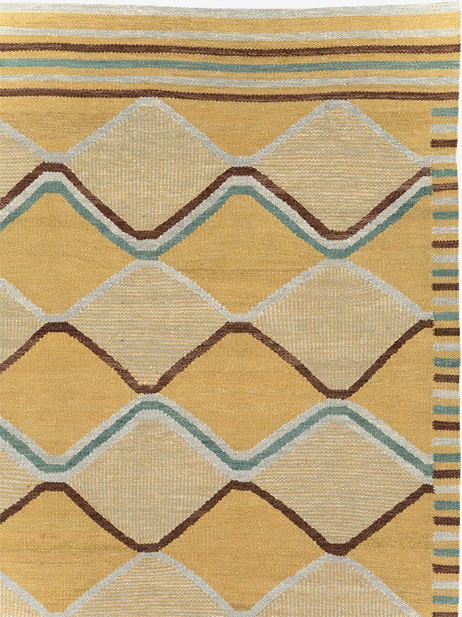 Contemporary Turkish Flatweave Kilim Room Size Carpet, No.32576 - Gsblank