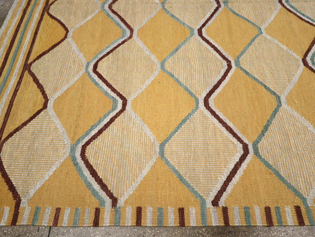 Contemporary Turkish Flatweave Kilim Room Size Carpet, No.32576 - Gsblank