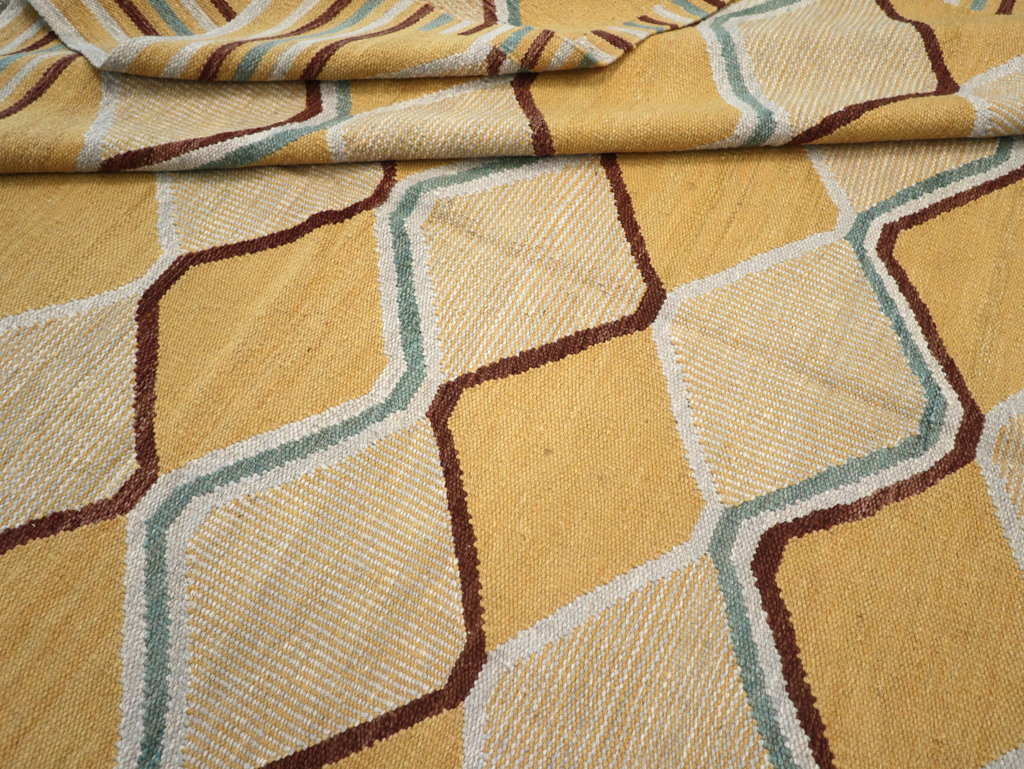 Contemporary Turkish Flatweave Kilim Room Size Carpet, No.32576 - Gsblank