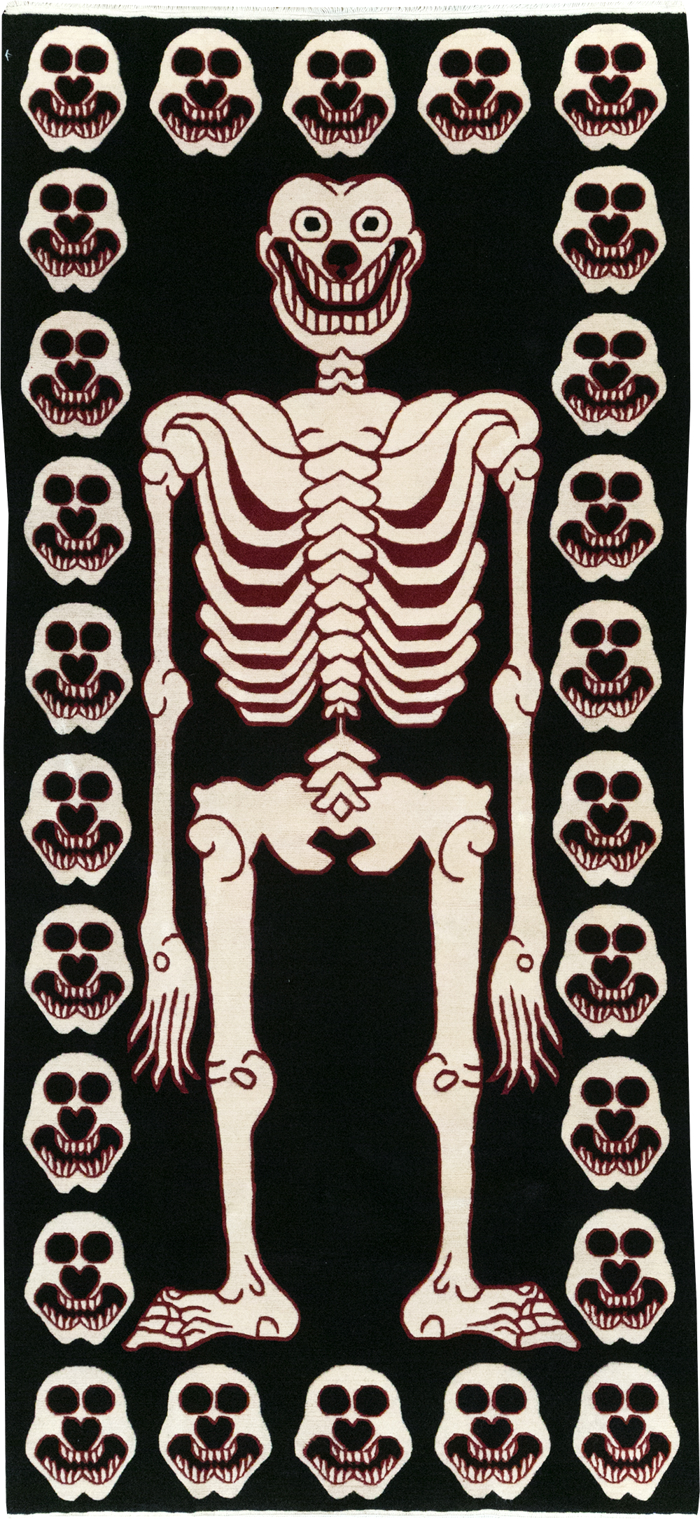 Modern Buddhist Tantric Skeleton Ritual Rug, No.32579 - Gsblank