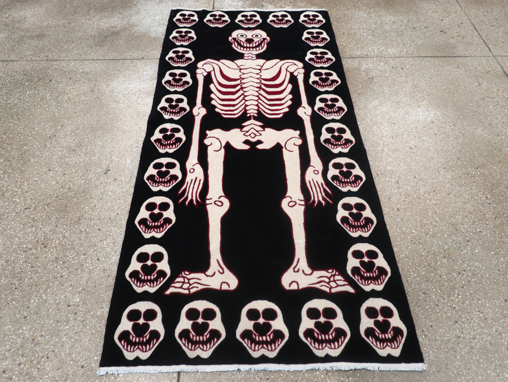 Modern Buddhist Tantric Skeleton Ritual Rug, No.32579 - Gsblank