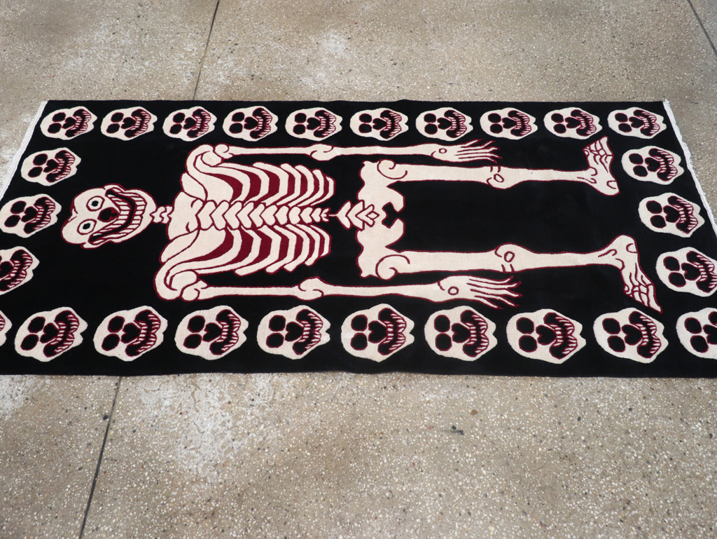 Modern Buddhist Tantric Skeleton Ritual Rug, No.32579 - Gsblank