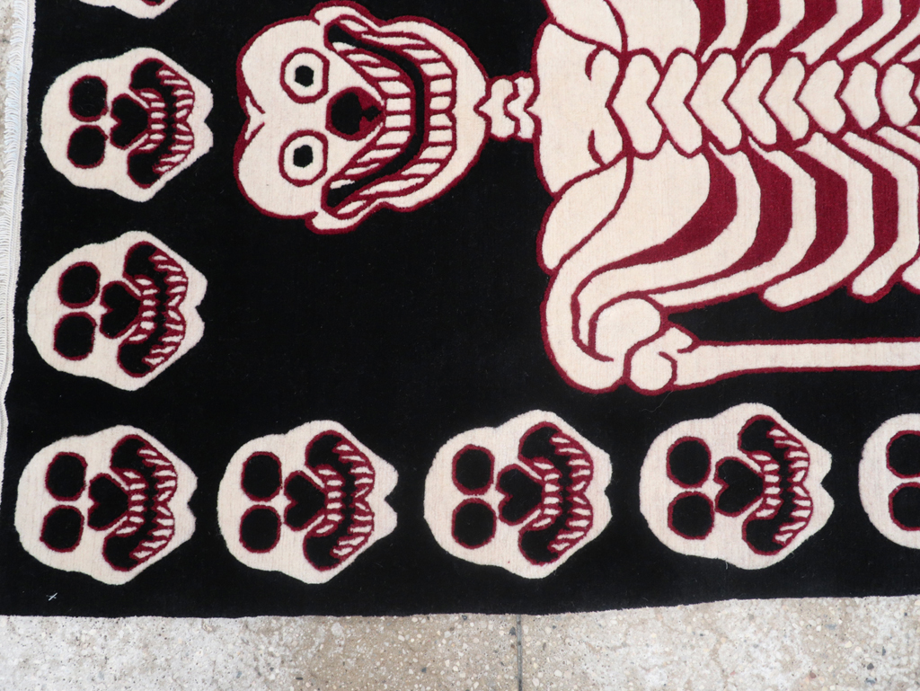 Modern Buddhist Tantric Skeleton Ritual Rug, No.32579 - Gsblank