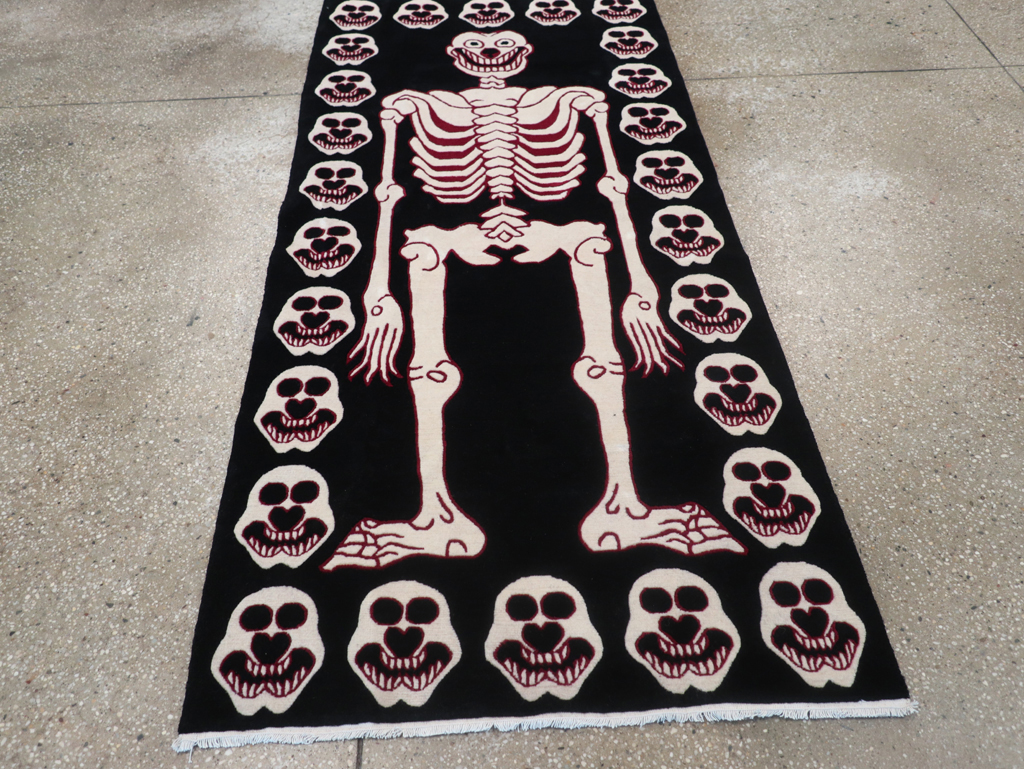 Modern Buddhist Tantric Skeleton Ritual Rug, No.32579 - Gsblank