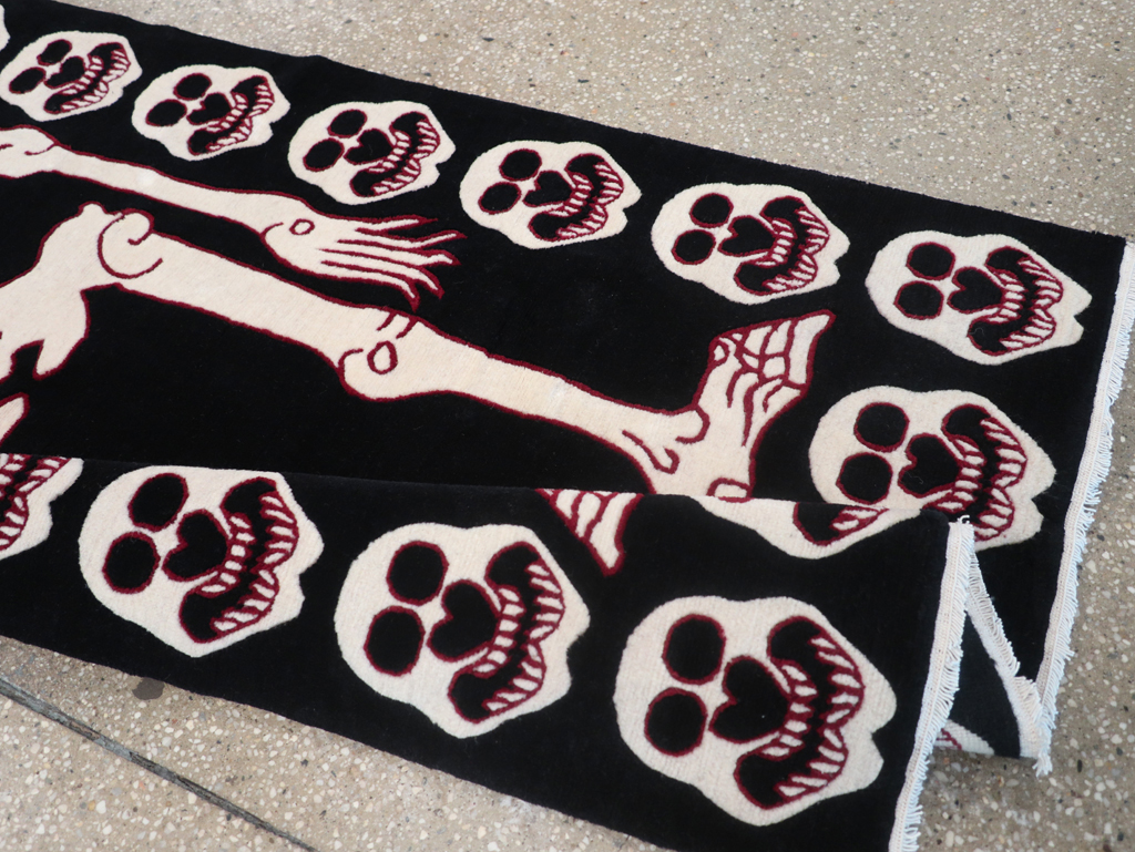 Modern Buddhist Tantric Skeleton Ritual Rug, No.32579 - Gsblank