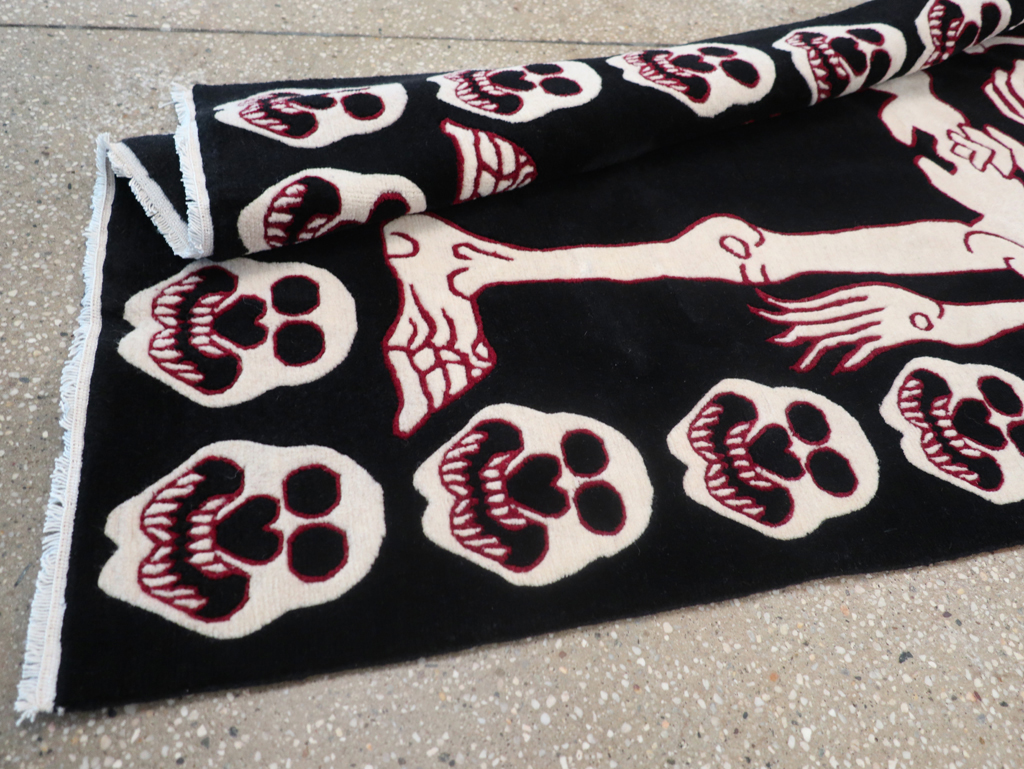 Modern Buddhist Tantric Skeleton Ritual Rug, No.32579 - Gsblank