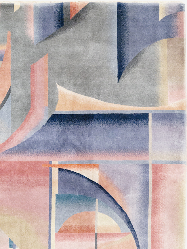 Vintage Chinese Art Deco Accent Carpet, No.32581 - Gsblank