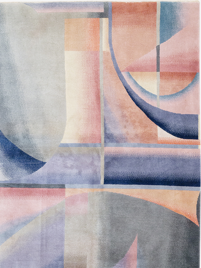 Vintage Chinese Art Deco Accent Carpet, No.32581 - Gsblank