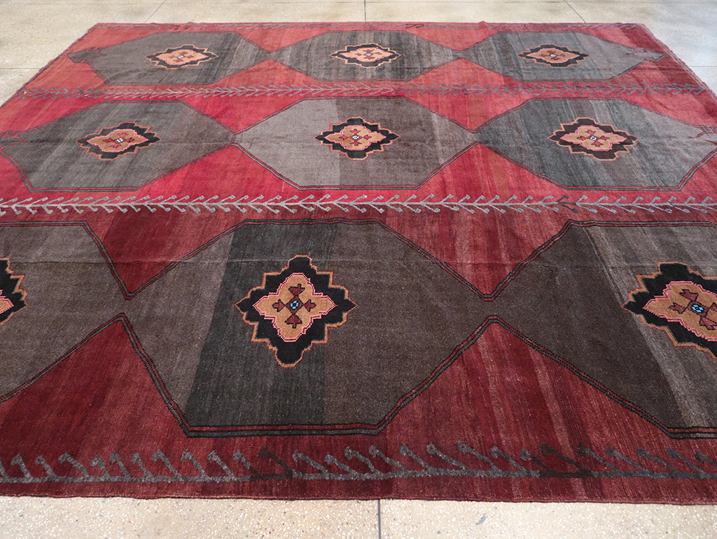 Vintage Turkish Anatolian Square Room Size Carpet, No.32589 - Gsblank