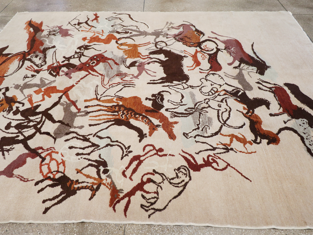 Mid-20th Century Art Deco Carpet: Caverna By Olga Fisch, No.32590 - Gsblank