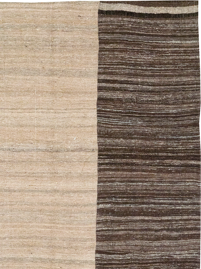 Vintage Persian Flatweave Kilim Room Size Carpet, No.32591 - Gsblank