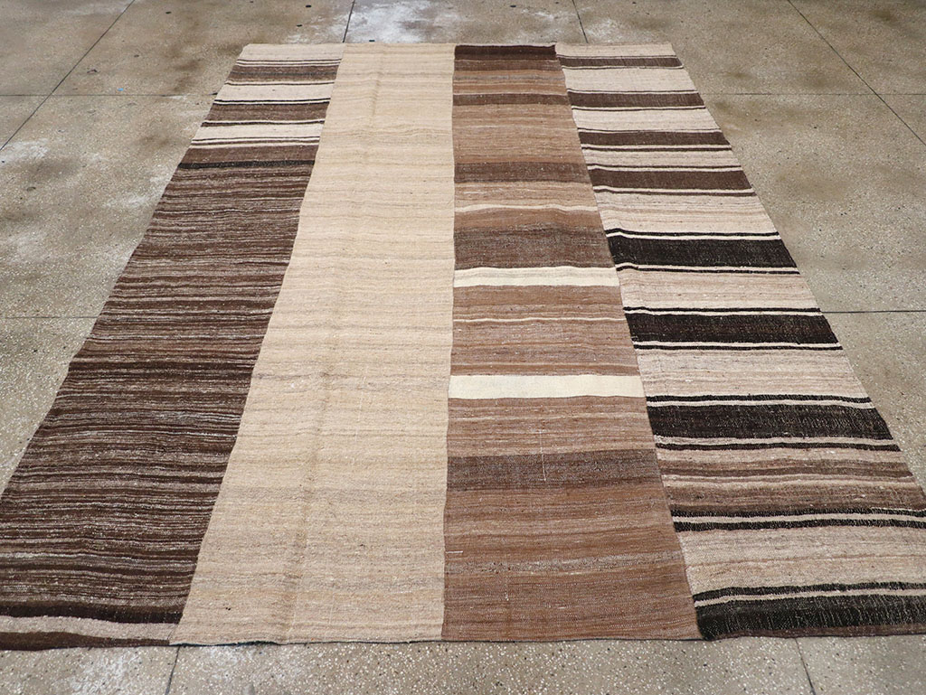 Vintage Persian Flatweave Kilim Room Size Carpet, No.32591 - Gsblank