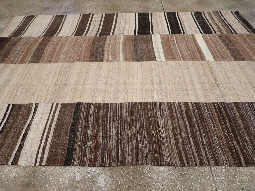 Vintage Persian Flatweave Kilim Room Size Carpet, No.32591 - Gsblank