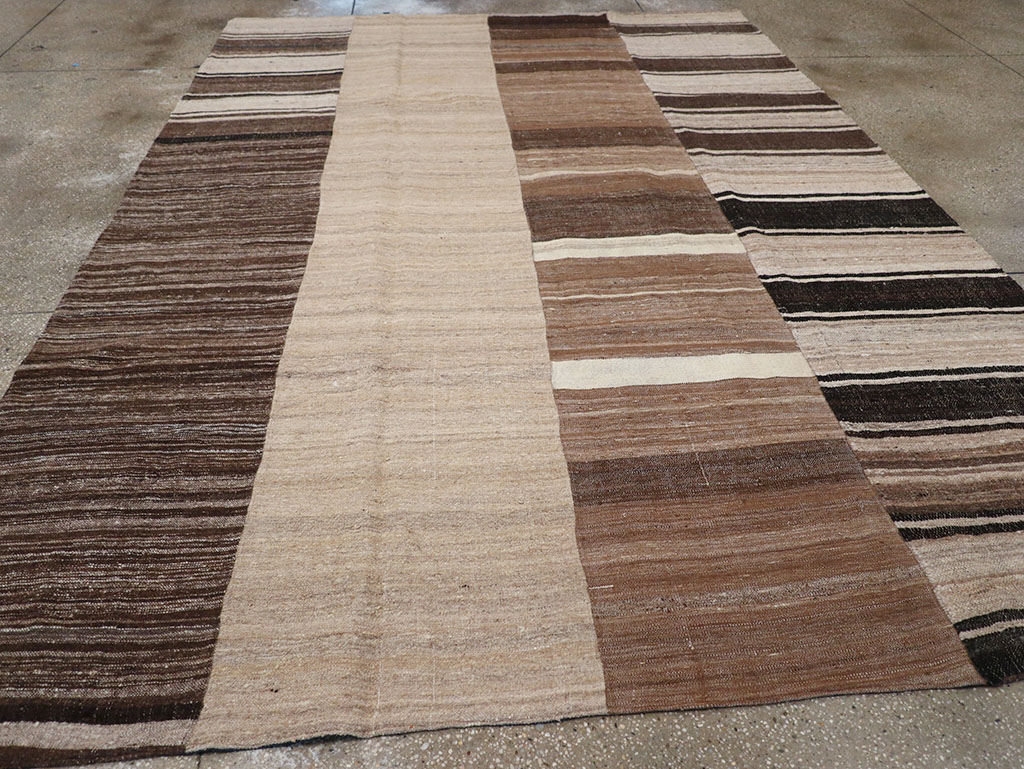 Vintage Persian Flatweave Kilim Room Size Carpet, No.32591 - Gsblank