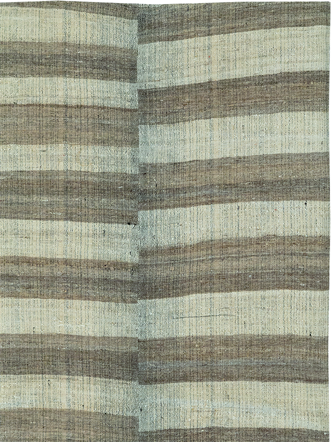 Vintage Persian Flatweave Kilim Room Size Carpet, No.32594 - Gsblank