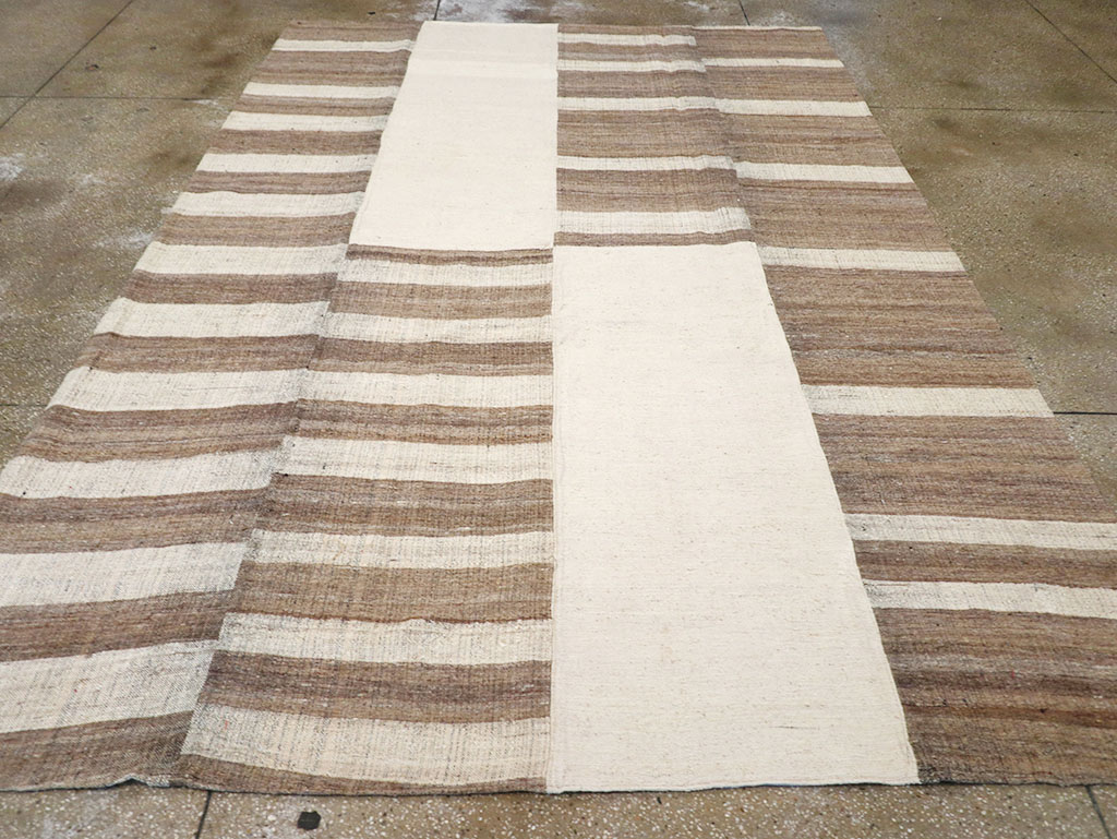 Vintage Persian Flatweave Kilim Room Size Carpet, No.32594 - Gsblank