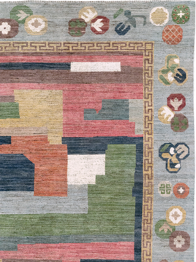 Modern East Turkestan Khotan Room Size Carpet, No.32606 - Gsblank