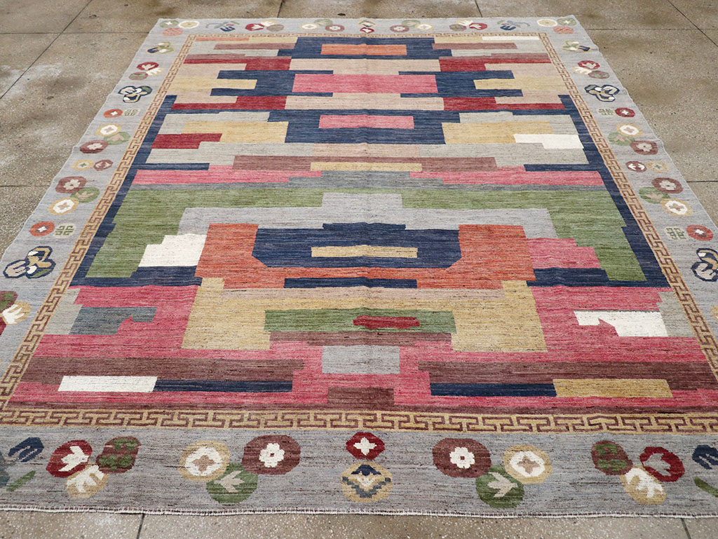 Modern East Turkestan Khotan Room Size Carpet, No.32606 - Gsblank