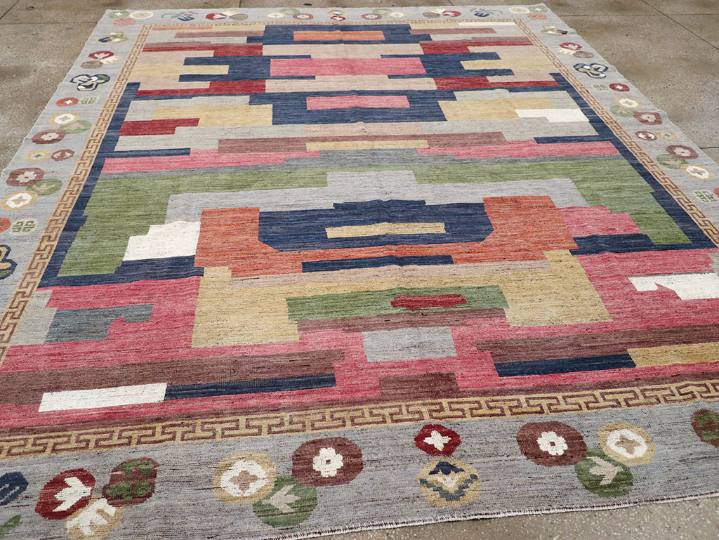 Modern East Turkestan Khotan Room Size Carpet, No.32606 - Gsblank