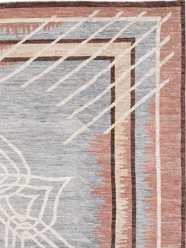 Modern Deco Inspired Khotan Carpet, No.32607 - Gsblank